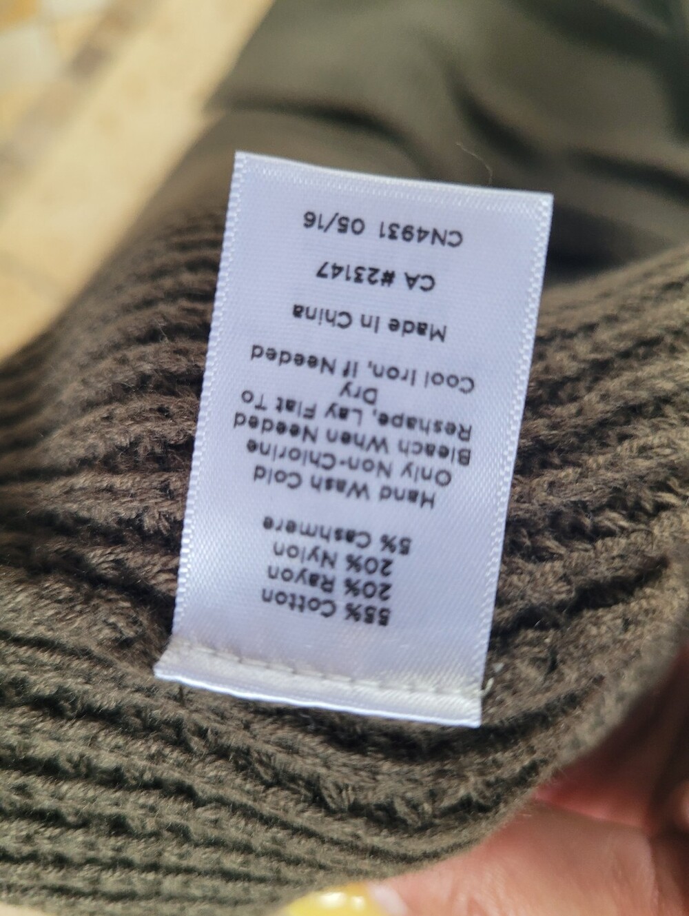 Talbots Olive Knit Shawl-Collar Open Cardigan - Picture 4 of 5